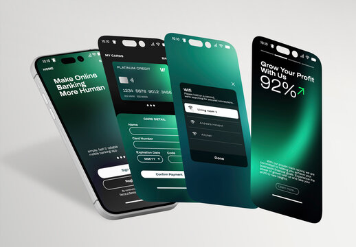 Screen Phone Application Mockup With Generative AI