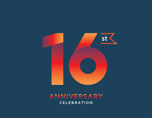 16st anniversary colorful