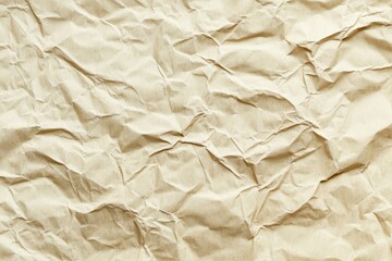 Obraz premium Classic paper texture ideal for backdrops. Light tan recycled paper with a crinkled look, creamy recycled kraft material offers empty space for your notes and creative designs