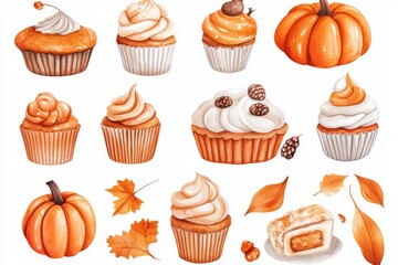 Autumnal Cupcakes and Pumpkins