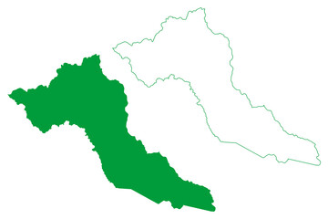 Obraz premium Rio do Pires municipality (Bahia state, Municipalities of Brazil, Federative Republic of Brazil) map vector illustration, scribble sketch Rio do Pires map