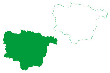 Fototapeta premium Santo Antonio de Jesus municipality (Bahia state, Municipalities of Brazil, Federative Republic of Brazil) map vector illustration, scribble sketch Santo Antonio de Jesus map