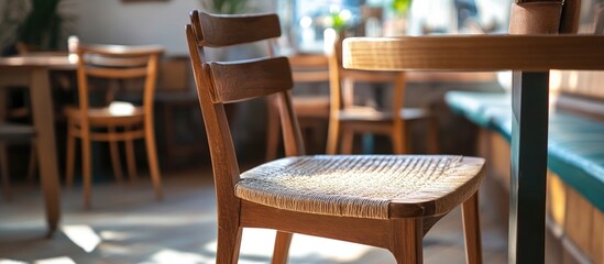A Close Up View Of A Handmade Chair At A Coffee Shop