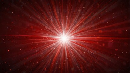 Fototapeta premium Dynamic Red Light Explosion with Sparkling Particles and Radiant Energy Effects