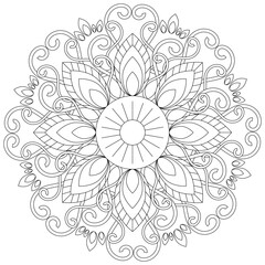 Mandala Celtic Christmas Adult Coloring Page Stress Free Relaxing Meditation Line Art