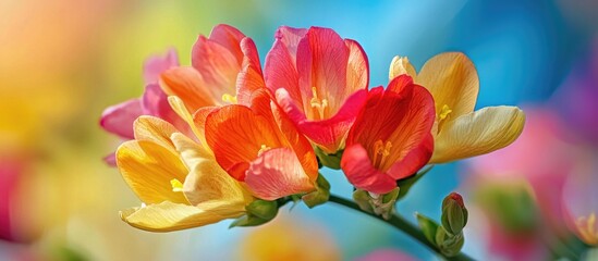 Fototapeta premium Beautiful Colorful Freesia Close Up