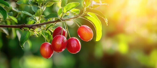 Red Jujube Fruits Or Apple Kul Boroi On A Branch In The Garden Shallow Depth Of Field