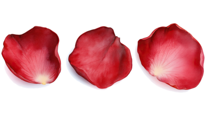 Falling Watercolor Red Rose Petals on a Transparent Background Generative AI