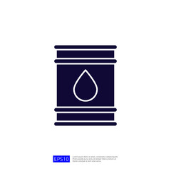 An icon depicting an oil barrel with a droplet symbol, representing the oil industry and its resources.