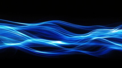 A blue wave with a black background