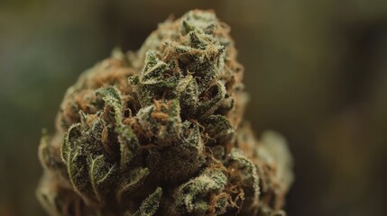Detailed shot of a cannabis bloom, showcasing its rich textures