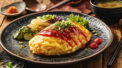 Delicious Japanese Omelette with Fresh Vegetables