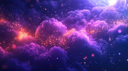 Obraz premium Enchanting neon background with glowing particles and swirling explosions,