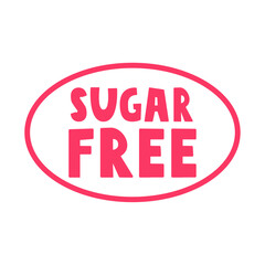 Sugar free. Red badge. Graphic design. Illustration on white background.