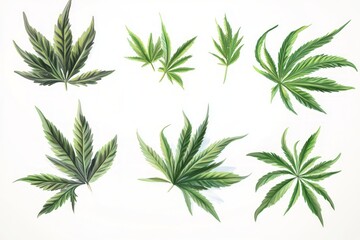 Fototapeta premium Vibrant Cannabis Leaf Illustrations