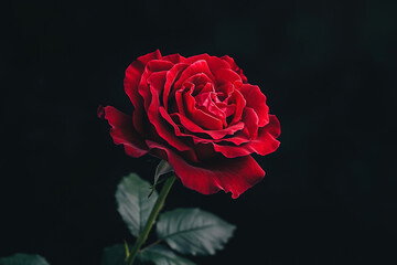 red rose on black background