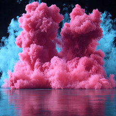 Abstract multi color smoke art illustrations set on black background