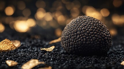 Black truffle mushroom a luxurious delicacy known for its nutty flavor represents a high end ingredient in gourmet cooking Concept Exclusive ingredient in fine dining cuisine