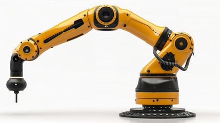 3d rendering of a tall yellow tower crane isolated on white, symbolizing construction equipment