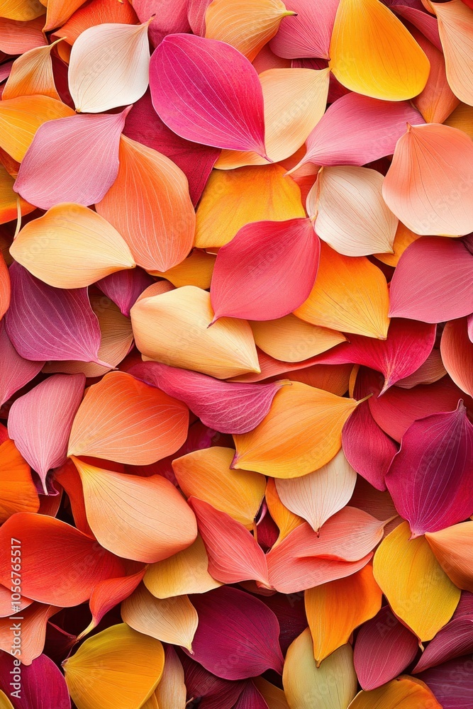 Aufkleber a vibrant display of colorful flower petals creating a serene and aesthetic background for nature lo