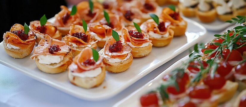 Beautifully Decorated Catering Snacks And Appetizers