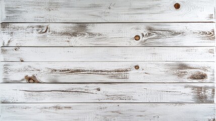 Close up of rustic white wooden planks highlighting natural textures grains and knots evoking a weathered charm and a cozy farmhouse aesthetic