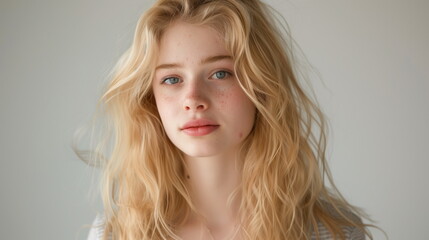金髪の若い女性のポートレート