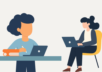 Work From Anywhere, Freedom to Create, The Power of Choice, Work Your Way, Work Unchained, Freedom For Work, The concept of the image is the freedom of working independently.