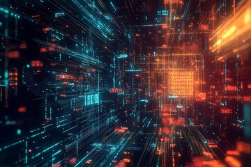 Digital Data Network Abstract Background