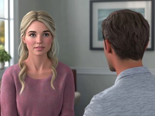 Obraz premium Doctor Discusses Preventive Healthcare with Patient in Cozy Clinic Setting, Focus on Wellness Goals