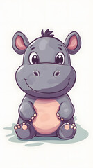 Cute hippo character