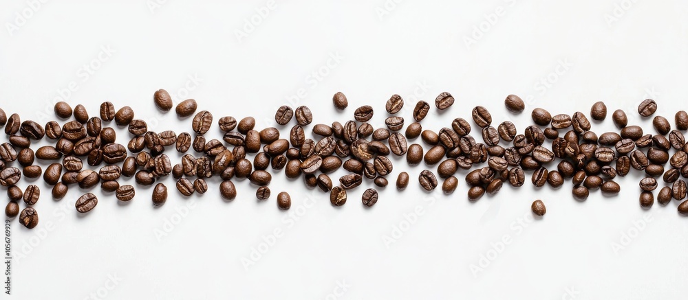 Poster coffee beans with white background for copy space
