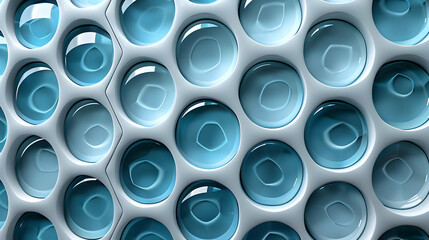 Abstract 3D Background of Blue and White Circular Shapes