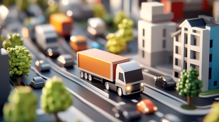 Truck Traffic in a Miniature City