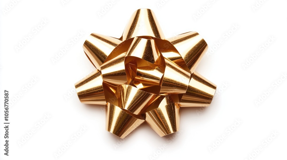 Poster gold gift bow isolated on a white background designed using advanced technology