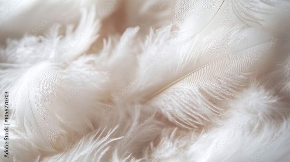 Poster close up of soft delicate white feathers forming a textured backdrop