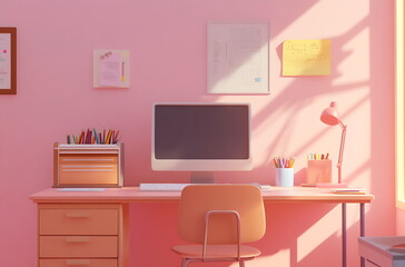 retro computer desk arrangement, Generative AI