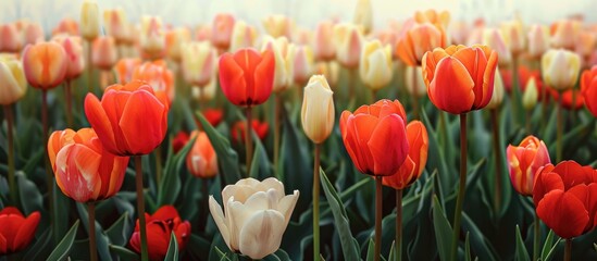 Obraz premium A Dutch Tulip Field In Spring Time
