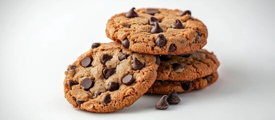 Chocolate Chips Cookies Isolated On White