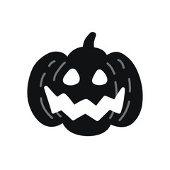 Pumpkin lantern icon isolated on white background. Vector illustration