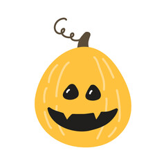 Pumpkin lantern icon isolated on white background. Vector illustration