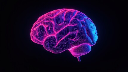 Exploring the neural network a vivid representation of the human brain in futuristic design