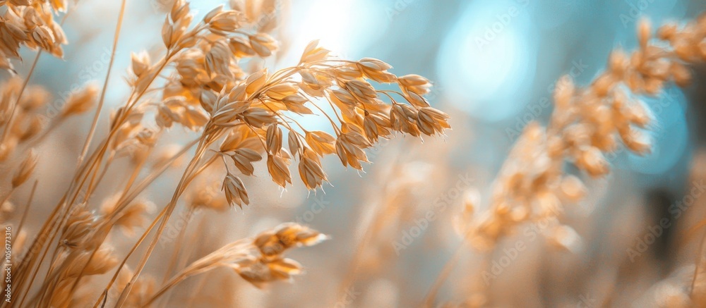 Poster buckwheats close up background
