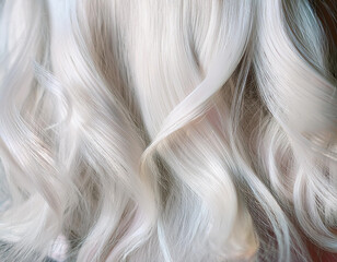 Naklejka premium Golden Strands Close-Up of Platinum Blonde Hair on White Background