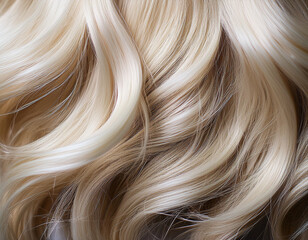 Fototapeta premium Intriguing Silver Strands A Study of Platinum Blond Hair on a White Background
