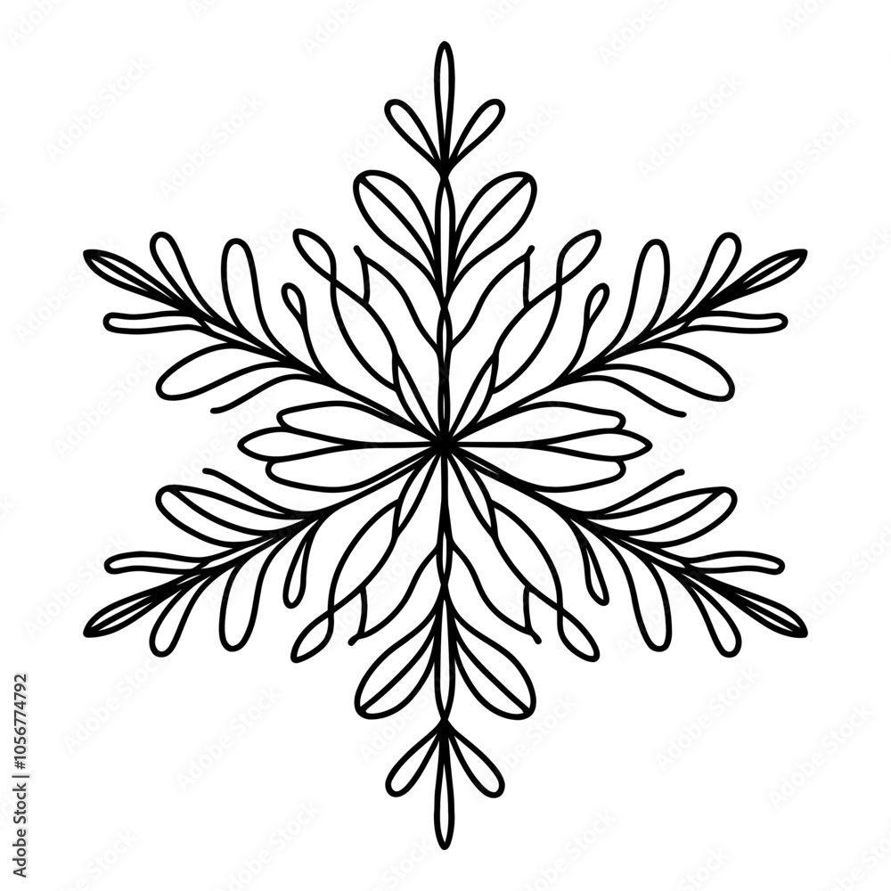 Poster abstract snowflake. intricate unique snowflake design, perfect for winter and holiday projects
