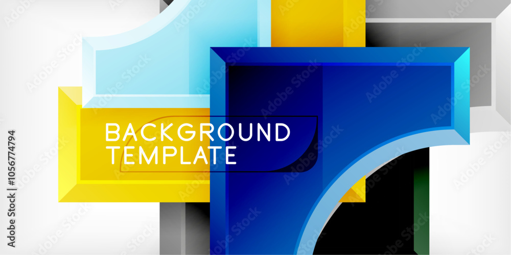 Poster Geometric design abstract background - circles and triangles