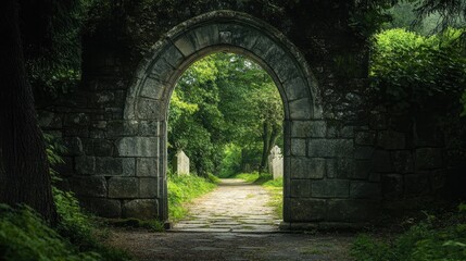Obraz premium Inspirational image of a stone archway entrance