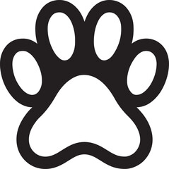 Simple dog paw print flat icon design for animal apps and online platforms