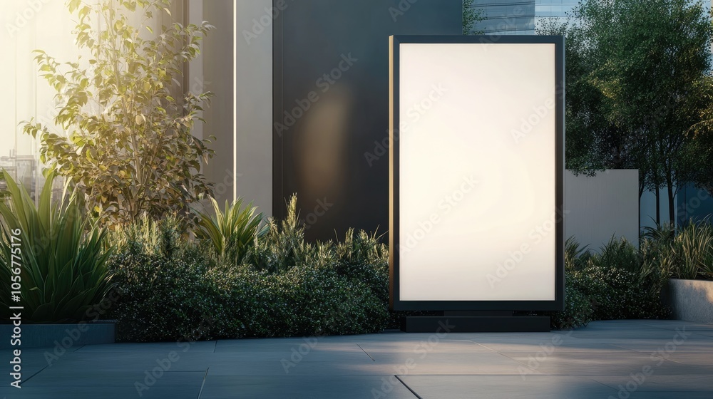 Poster empty advertising display mockup for promotional use in retail settings